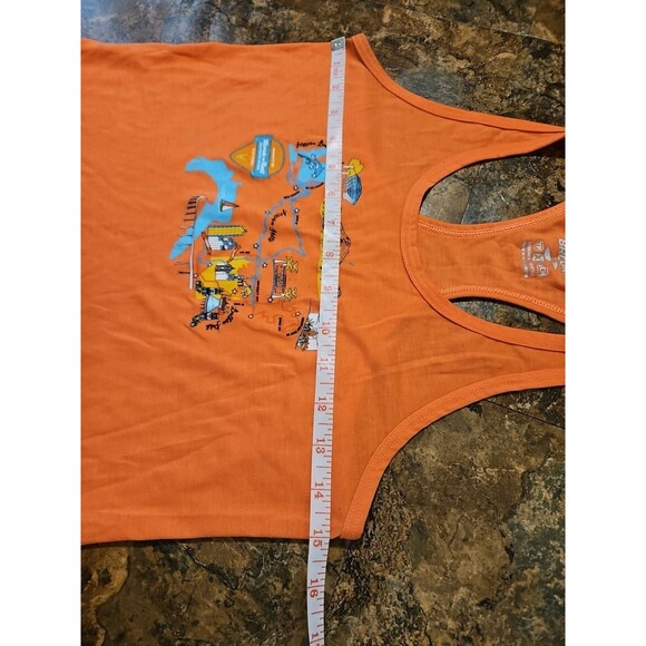 Brooks Distance Graphic Tank Women's Run Happy XS Orange Racerback (A184) - Picture 4 of 8